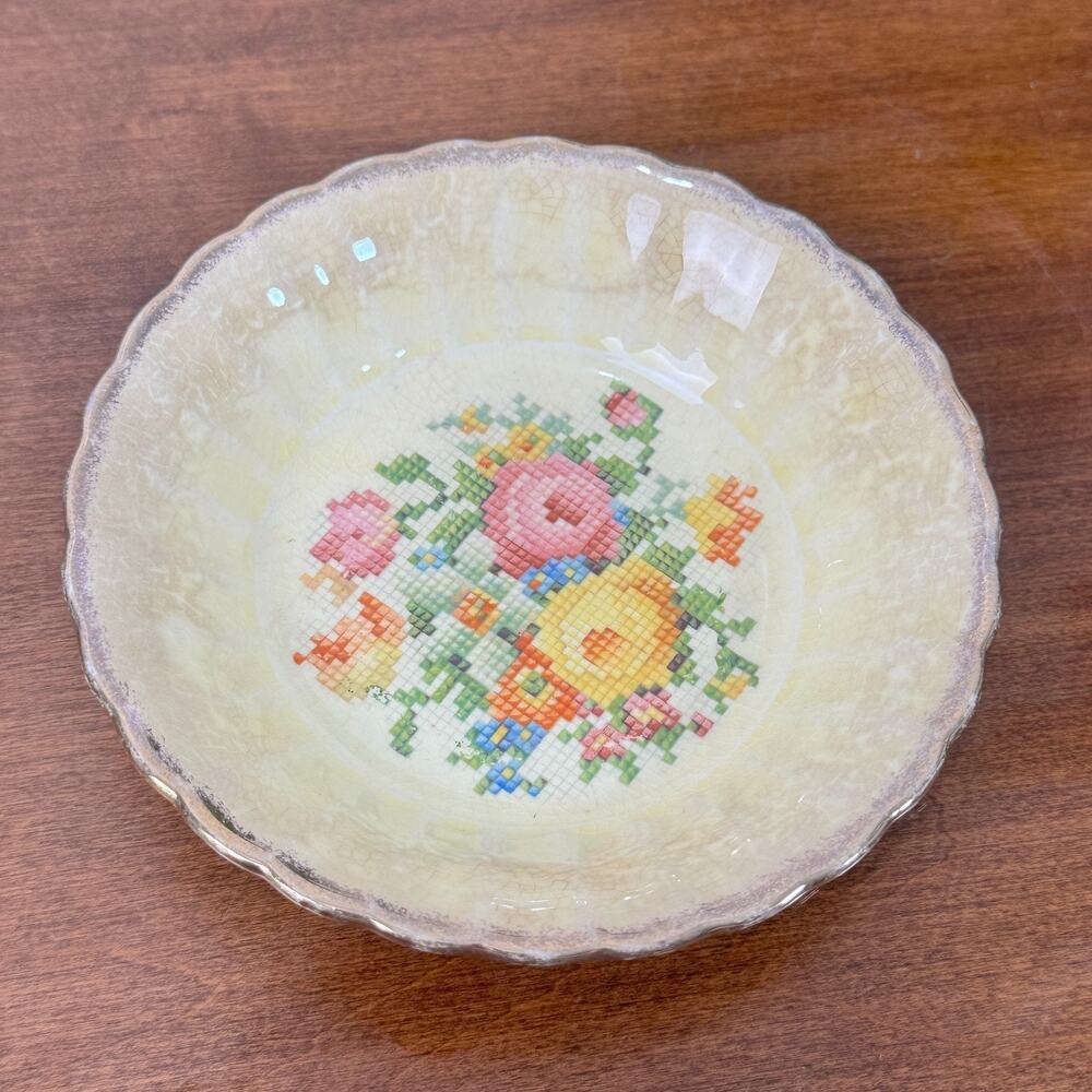 Vintage Berry Bowl Toasty Stained Crazing Cross Stitch Pattern Sovereign Canada